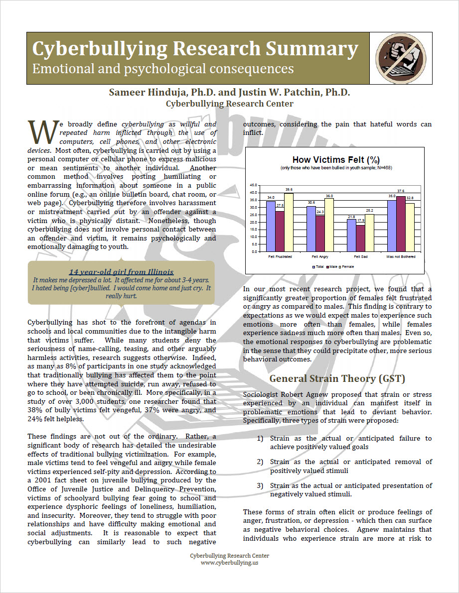 Cyberbullying Research Summary: Emotional and Psychological Consequences post thumbnail