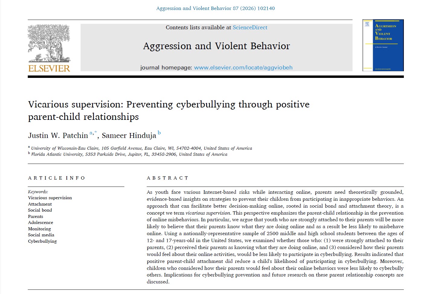Preventing Cyberbullying Through Vicarious Supervision: Results from New Research post thumbnail